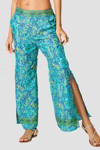 Calças palazzo - Azul - Azul