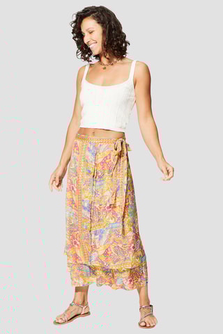 Saia comprida - Amarelo e azul  - Azul