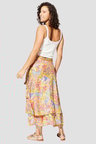 Saia comprida - Amarelo e azul  - Azul