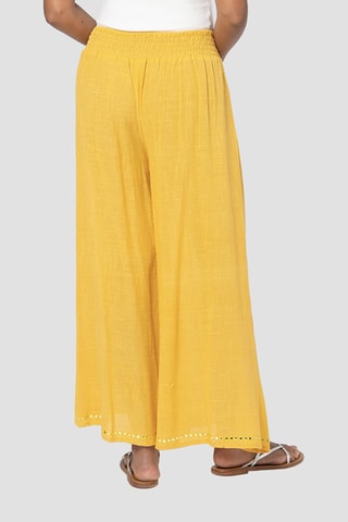 Calças de cintura subida - Mostarda - Amarelo