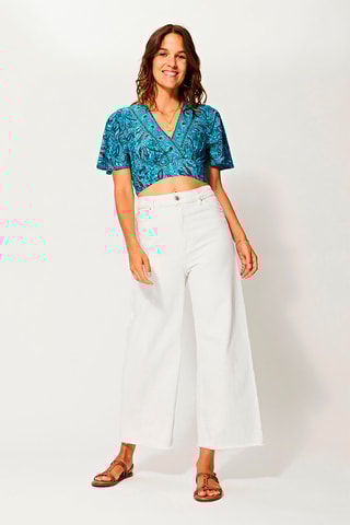 Top Turquesa e azul - Azul e cinzento