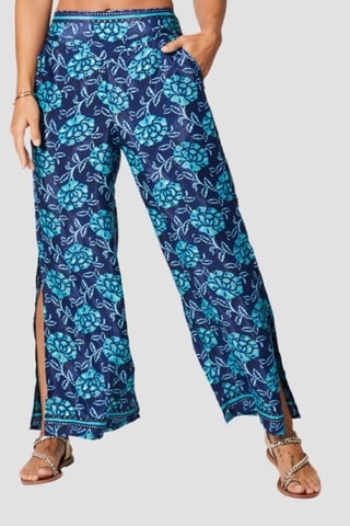 Calças flare - Azul e turquesa - Azul