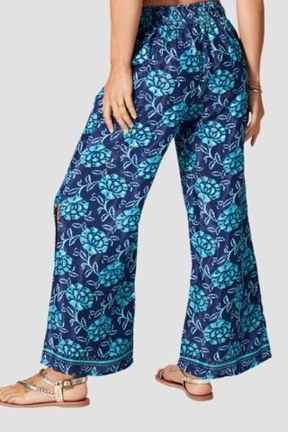 Calças flare - Azul e turquesa - Azul