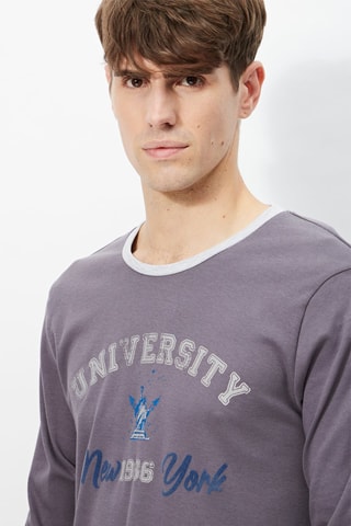 Pijama - Violeta y gris