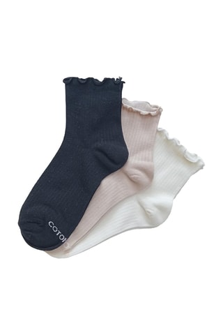 3 pares de calcetines - Blanco, negro y rosa