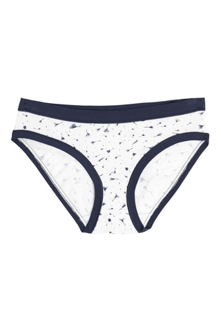 3 bragas de talle alto - Blanco y azul marino