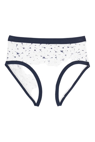 3 bragas de talle alto - Blanco y azul marino