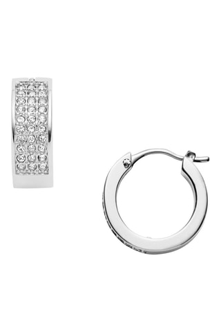 Orecchini a cerchio - Argentato e bianco