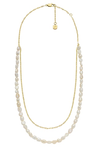 Collana - Dorato e bianco 