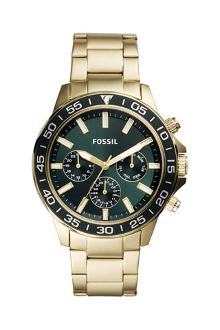 Montre à quartz en acier - Doré et vert foncé