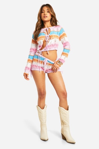 Shorts - Rosa e bianco