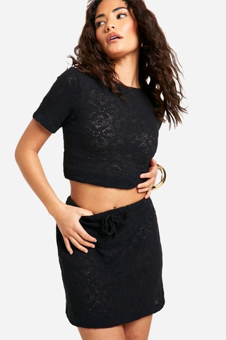 Minigonna a vita alta - Nero