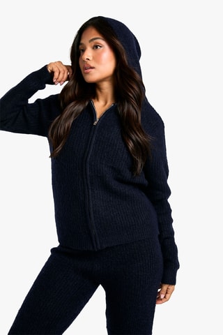 Cardigan con cappuccio - Navy