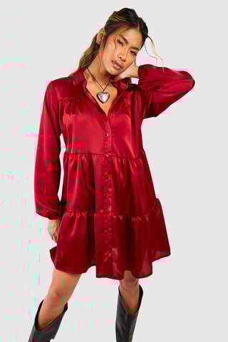 Abito a camicia - Rosso