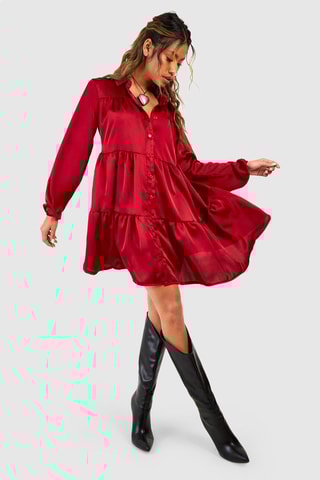 Abito a camicia - Rosso