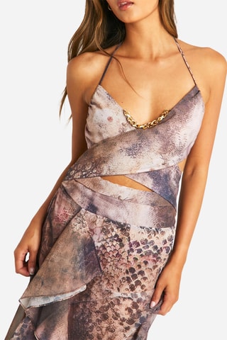 Abito lungo - Marrone 