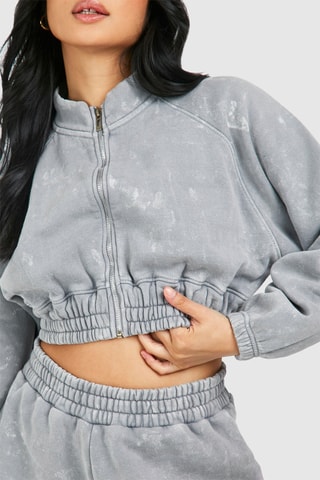 Shorts tie and dye a vita alta - Grigio