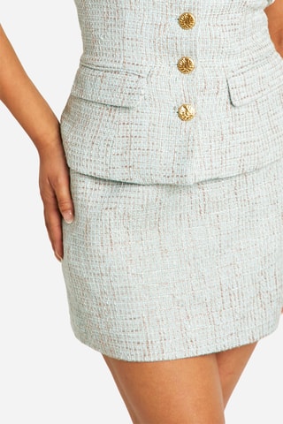 Minigonna in tweed - Verde acqua