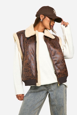 Giacca senza maniche - Marrone