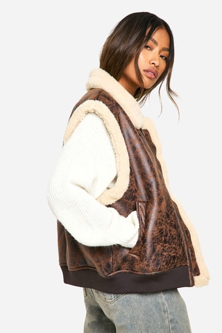 Giacca senza maniche - Marrone