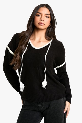 Maglia con cappuccio - Nero