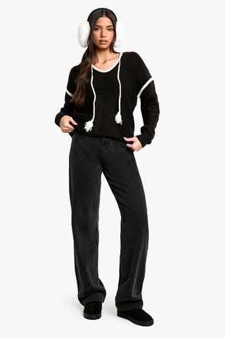 Maglia con cappuccio - Nero