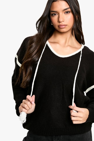 Maglia con cappuccio - Nero