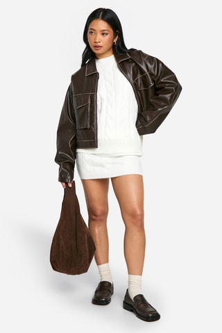 Maglia e minigonna - Ecrù