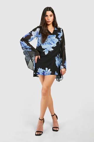 Abito taglio dritto - Nero e celeste