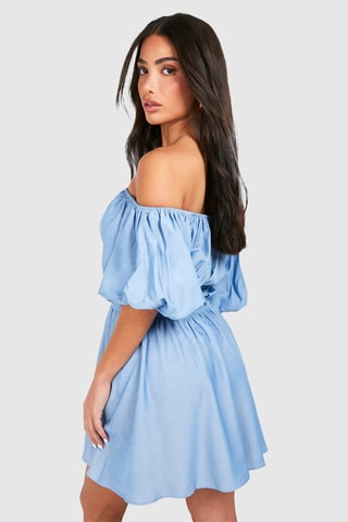 Abito a campana - Celeste