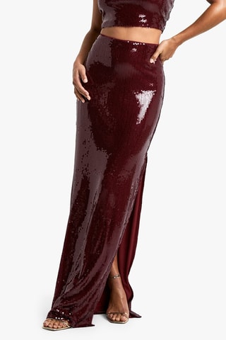 Crop top e gonna lunga a vita alta - Bordeaux