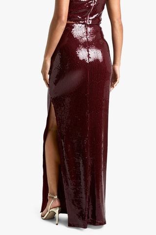 Crop top e gonna lunga a vita alta - Bordeaux