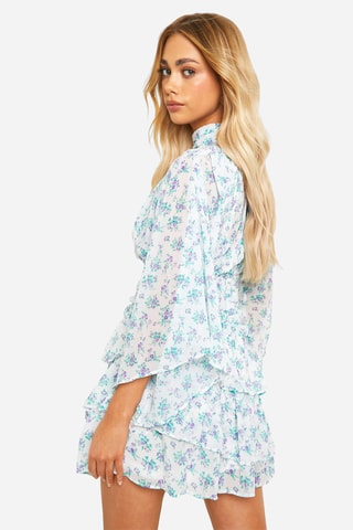 Abito con volant - Celeste