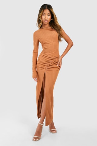 Abito asimmetrico - Cammello