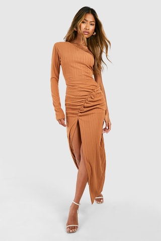 Abito asimmetrico - Cammello