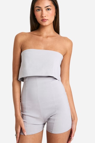 Tuta corta bustier - Grigio