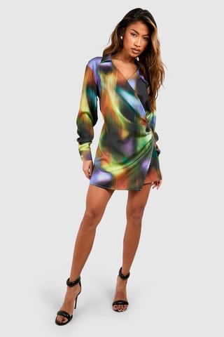 Abito a portafoglio - Verde chiaro e viola