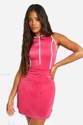 Abito a tubino - Fucsia e bianco