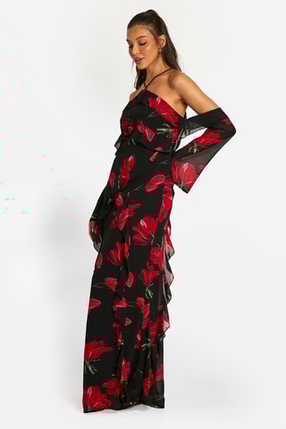 Abito con volant - Nero