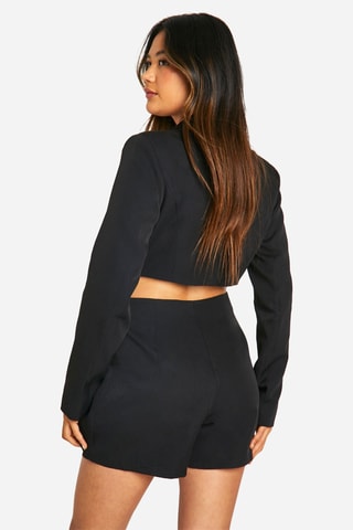 Tuta corta effetto trompe-l’œil - Nero