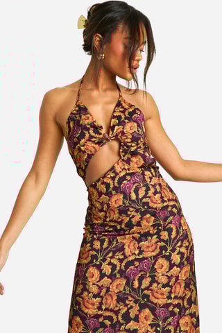 Abito lungo - Arancione e nero