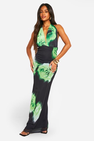 Abito lungo - Nero e verde fluo