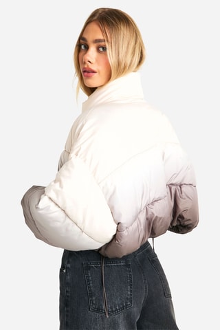 Piumino dip and dye - Beige e grigio scuro