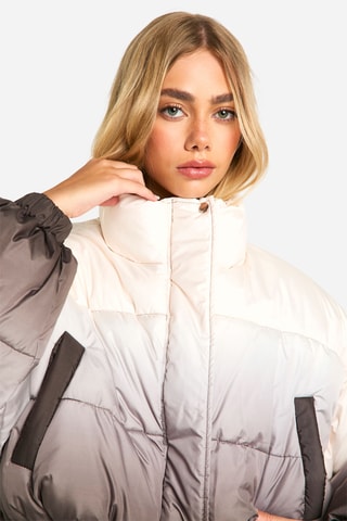 Piumino dip and dye - Beige e grigio scuro