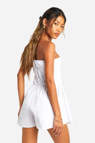 Tuta corta bustier - Bianco