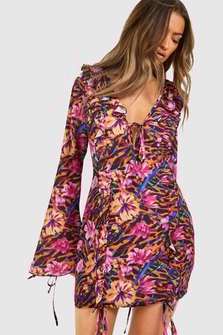 Abito a tubino - Arancione e nero