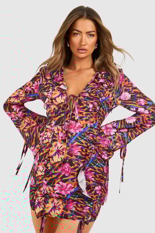 Abito a tubino - Arancione e nero