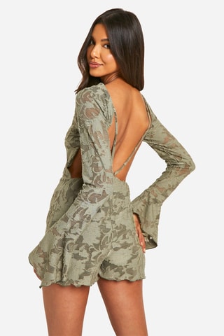 Tuta corta in pizzo - Verde