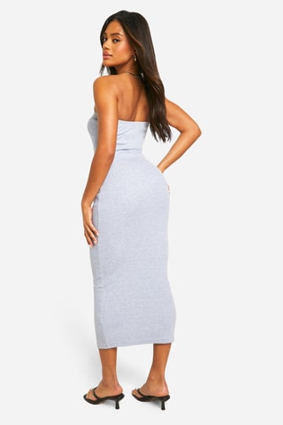 Abito bustier - Grigio melange