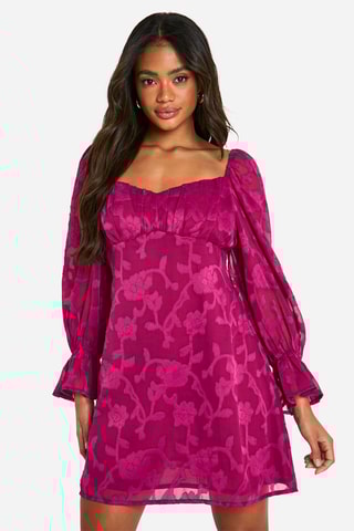 Abito a trapezio - Fucsia